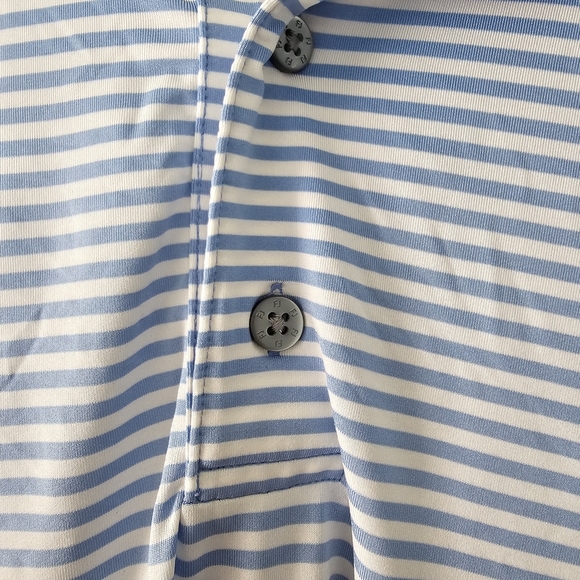 FootJoy Men's Blue Striped Polo Shirt - Picture 5 of 6